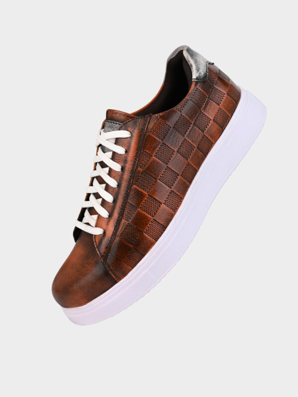 Sporty Lace-up Sneakers for Men Dirty Tan - Image 4