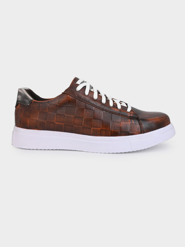 Sporty Lace-up Sneakers for Men Dirty Tan - Image 3