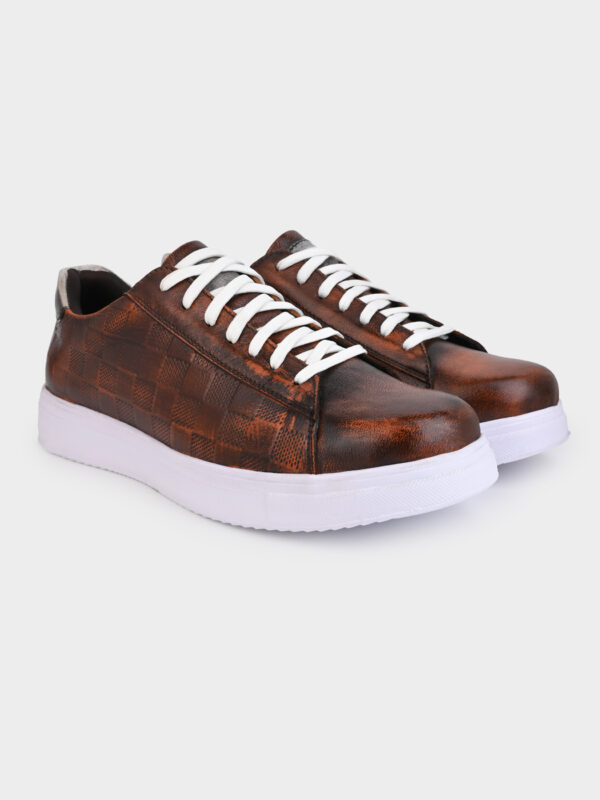 Sporty Lace-up Sneakers for Men Dirty Tan - Image 2
