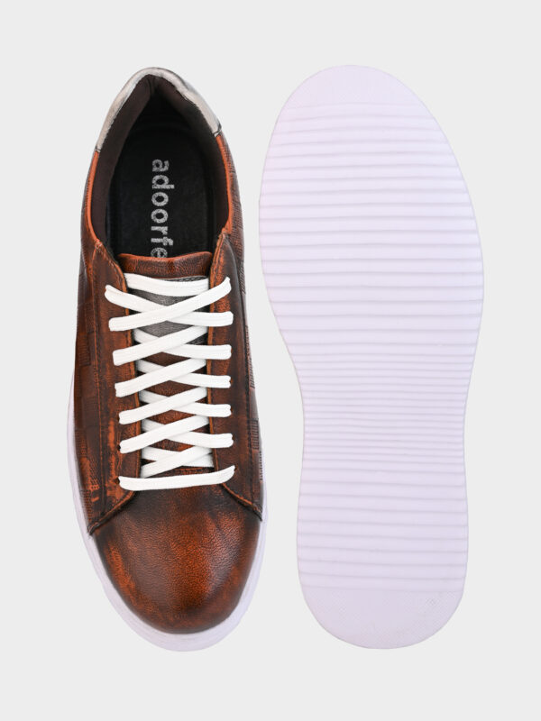 Sporty Lace-up Sneakers for Men Dirty Tan - Image 6