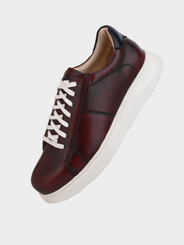 Sleek Lace-Up Sneakers for the Fashion-Forward Man Dark Cherry - Image 4