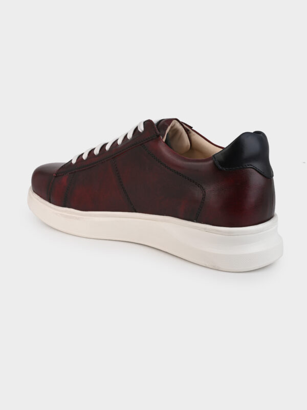Sleek Lace-Up Sneakers for the Fashion-Forward Man Dark Cherry - Image 5