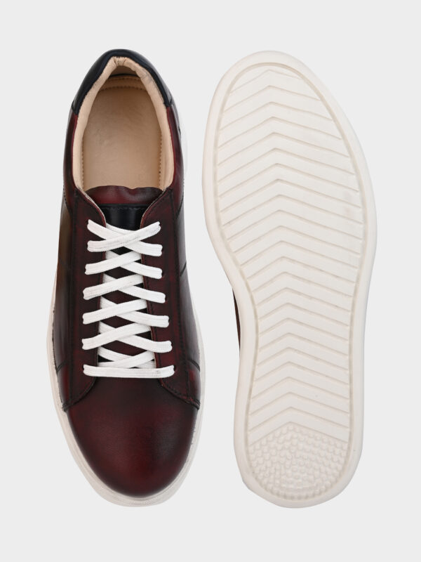 Sleek Lace-Up Sneakers for the Fashion-Forward Man Dark Cherry - Image 6